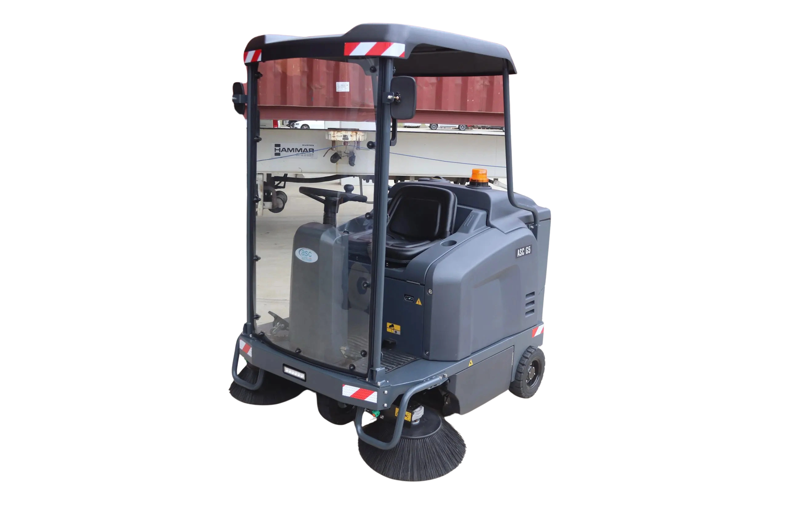 ASC G5 HD industrial high-dump ride-on sweeper
